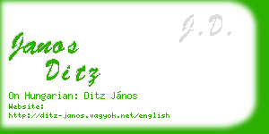 janos ditz business card
