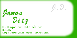 janos ditz business card